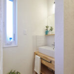 玄関ホールに設けた造作洗面台は家族の健康を守ります