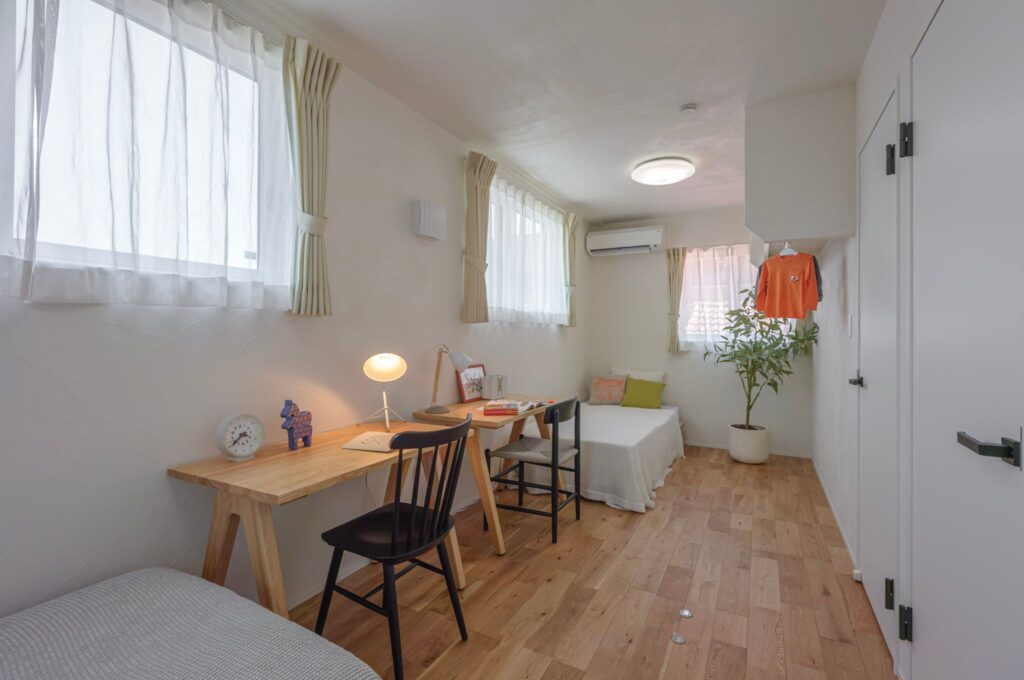 広い空間のこども部屋は、成長に合わせて変化できる設計に