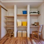 可動棚の大きな収納は、用途もさまざまに
