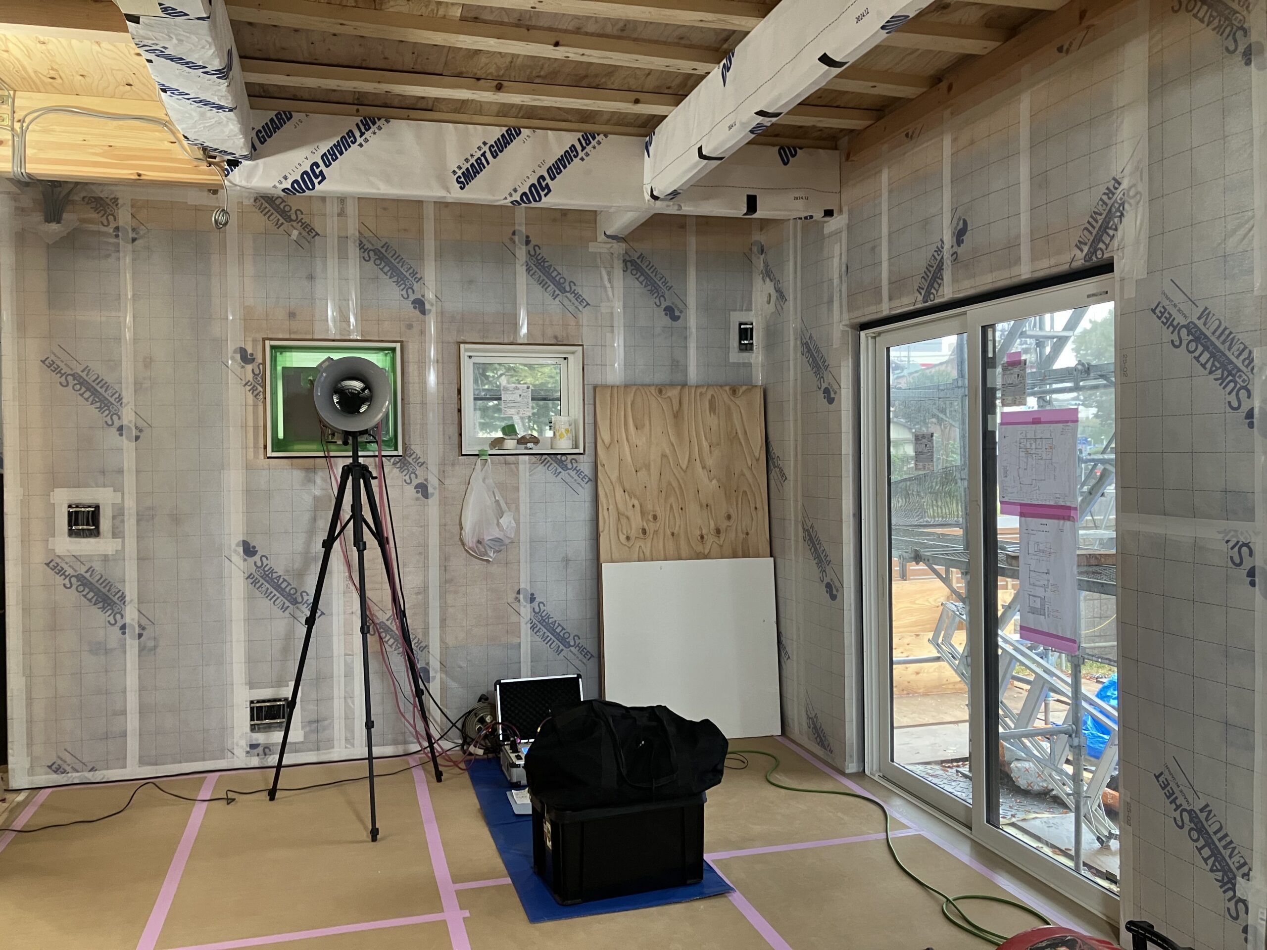 中間気密測定：木造2階建て住宅でC値0.2を達成しました！