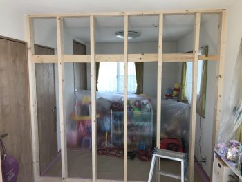 子供部屋の間仕切りリフォーム工事