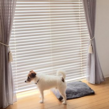 木製ブラインドにしてみました。