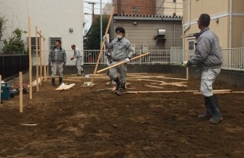 Ｈ様邸地鎮祭。上下分離型 ３階建 二世帯住宅
